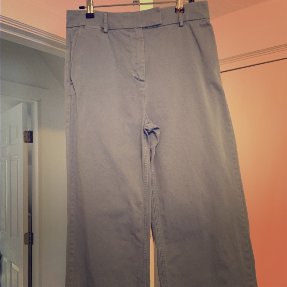Baby blue wide-leg crop pants